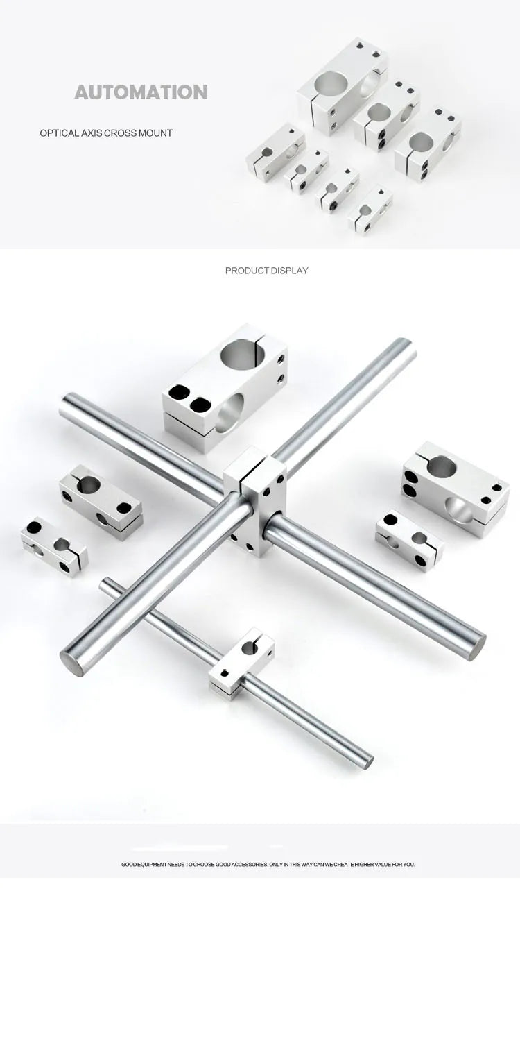 3D printing accessories Pneumatic components linear optical axis fixing clip Connecting piece cross double hole support frame