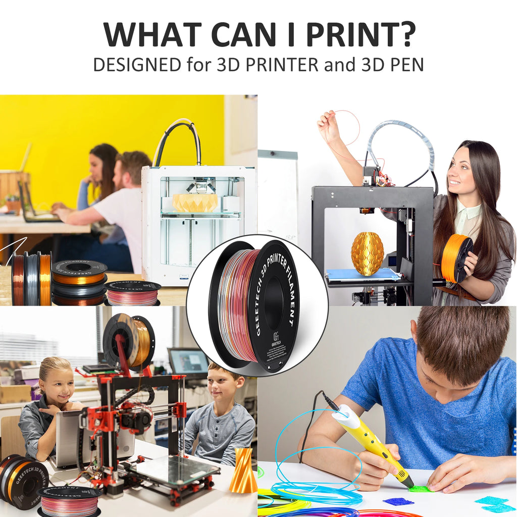 Geeetech Standard PLA Filament 1kg 1.75mm 3D Printer Plastic Material, Accuracy 0.03mm, Multiple Colour, Fit Most FDM Printer