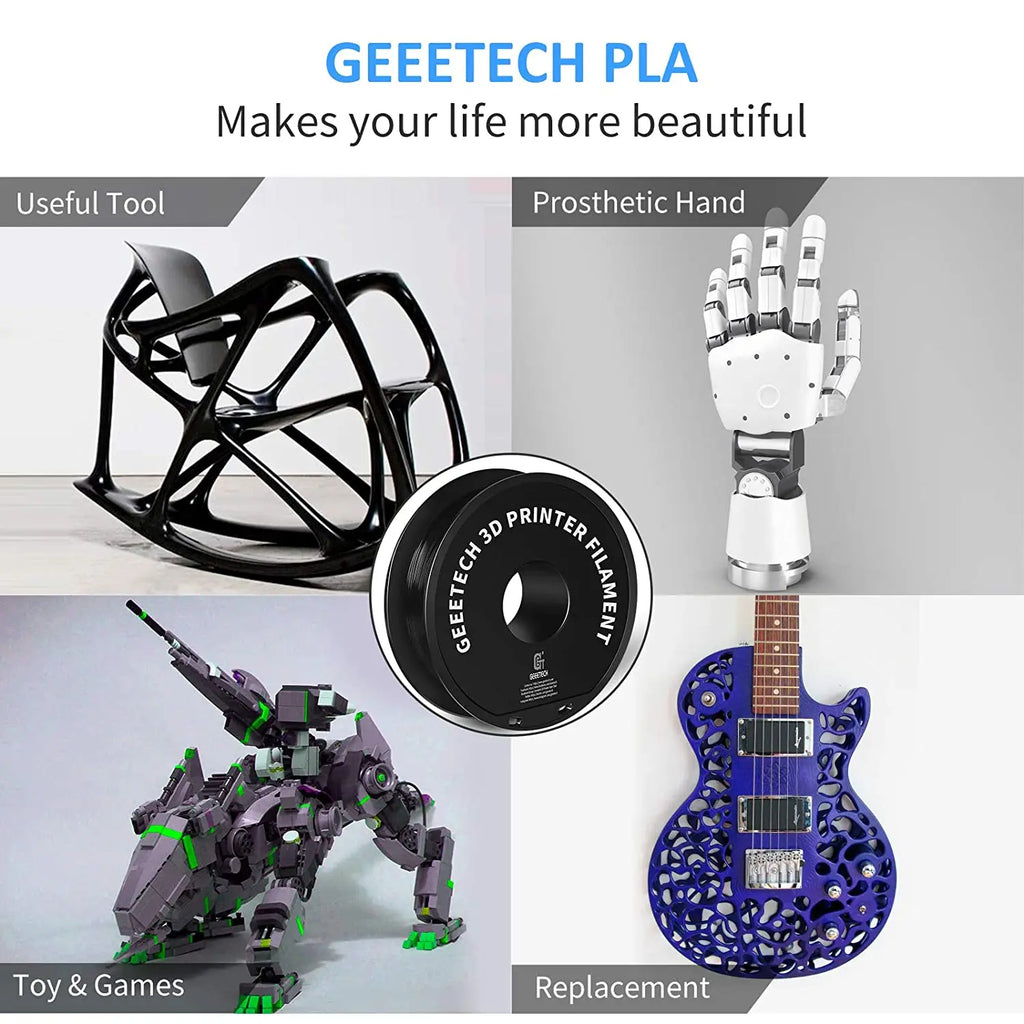 Geeetech Standard PLA Filament 1kg 1.75mm 3D Printer Plastic Material, Accuracy 0.03mm, Fit Most FDM Printer
