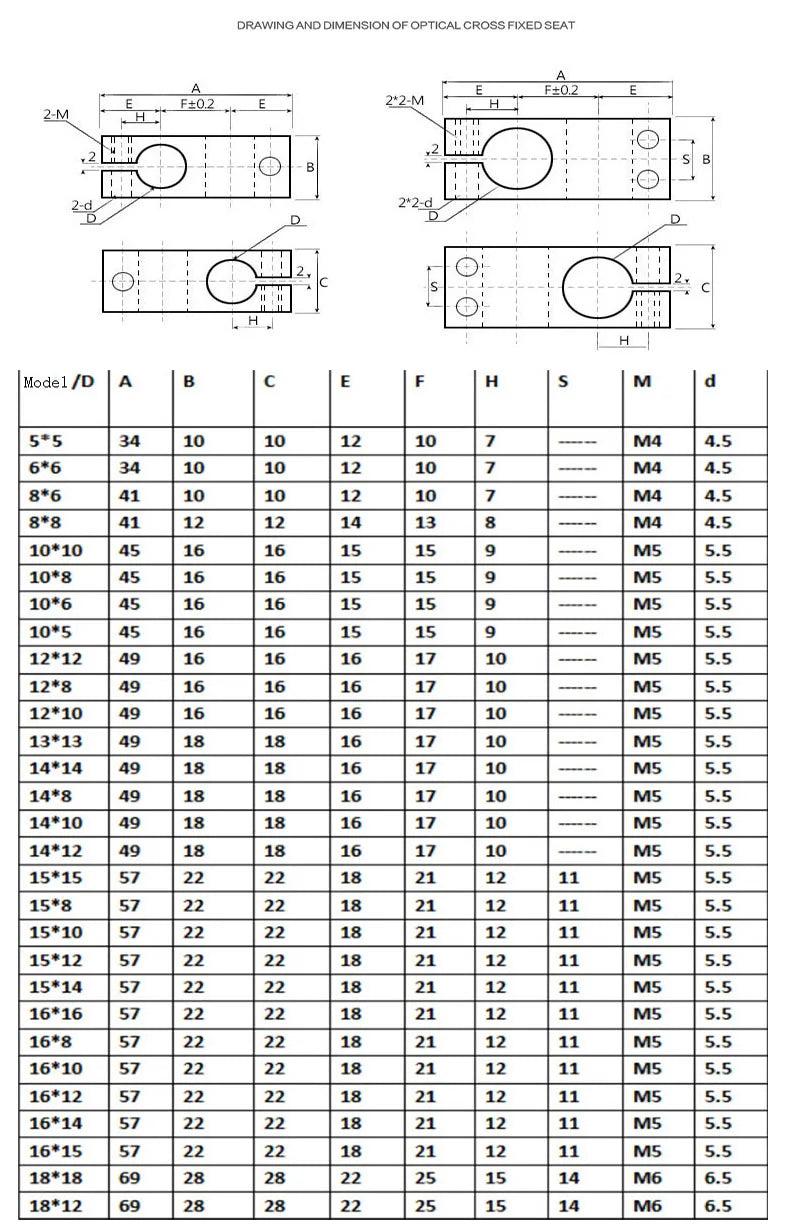 3D printing accessories Pneumatic components linear optical axis fixing clip Connecting piece cross double hole support frame
