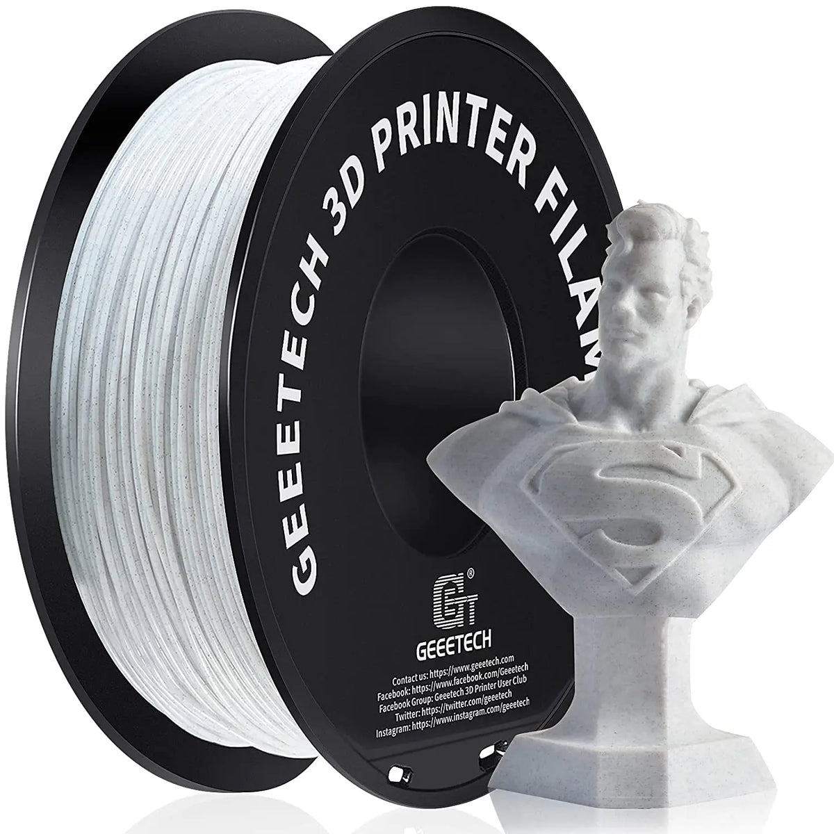 Geeetech Standard PLA Filament 1kg 1.75mm 3D Printer Plastic Material, Accuracy 0.03mm, Multiple Colour, Fit Most FDM Printer