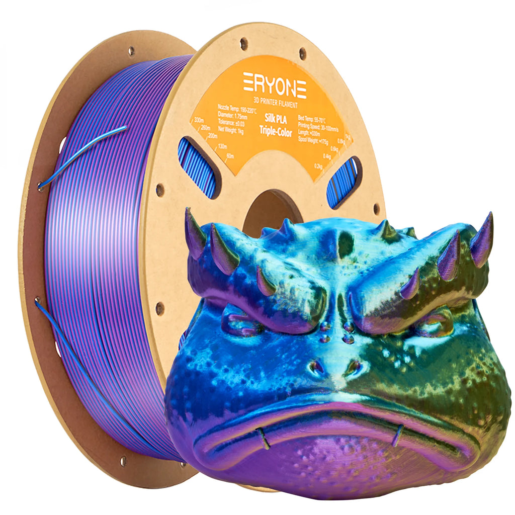 NEW ERYONE 1KG/3KG/10KG Promotion Tri- Color Silk PLA Filament For 3D Printing 1.75mm Filament High Quality Free Fast Shipping