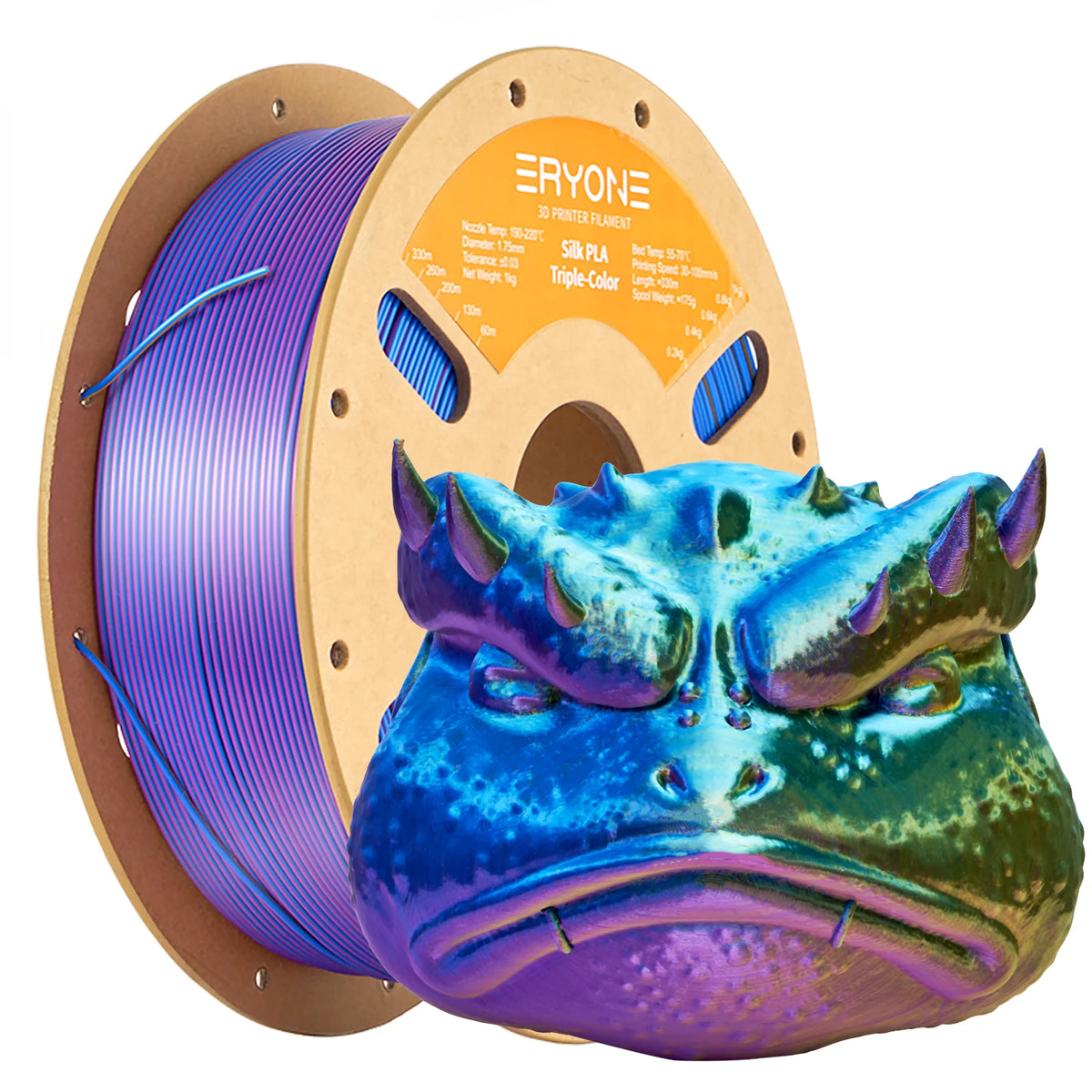 NEW ERYONE 1KG/3KG/10KG Promotion Tri- Color Silk PLA Filament For 3D Printing 1.75mm Filament High Quality Free Fast Shipping