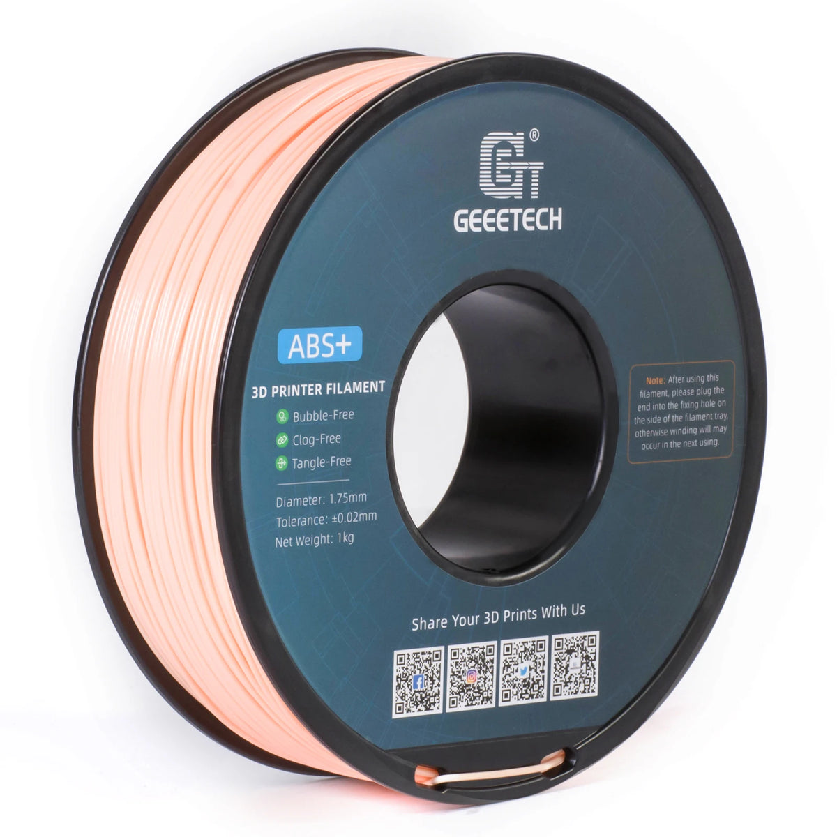 Geeetech ABS+3D Filament 1.75mm 1KG Plastic, 3D Printer Material, Tangle-Free, Non-Toxic, Vacuum Packaging White Black Red Blue