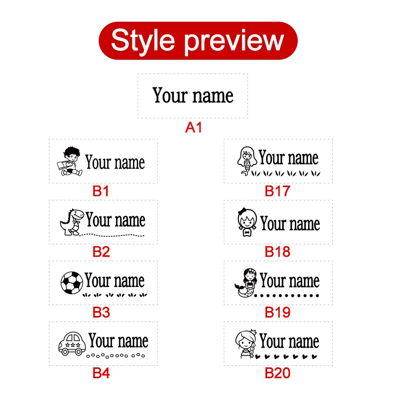 ‌Waterproof Personalized Stamp for Fabric,Custom Name Label Maker,Washable&Reusable Clothing Stamp,DIY Durable Laundry Organizer