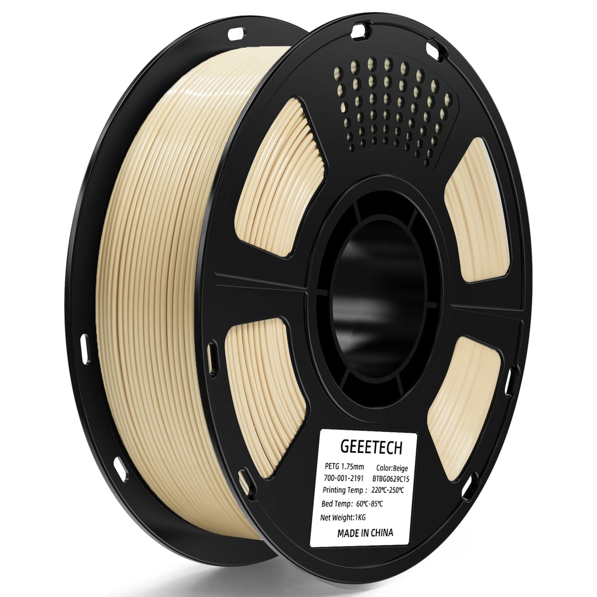 GEEETECH 1kg 1.75mm 1KG(2.2LBS) Pure PETG, 3D Printer Filament, Vacuum Packaging, Tangle-Free, 3D Printing Materials