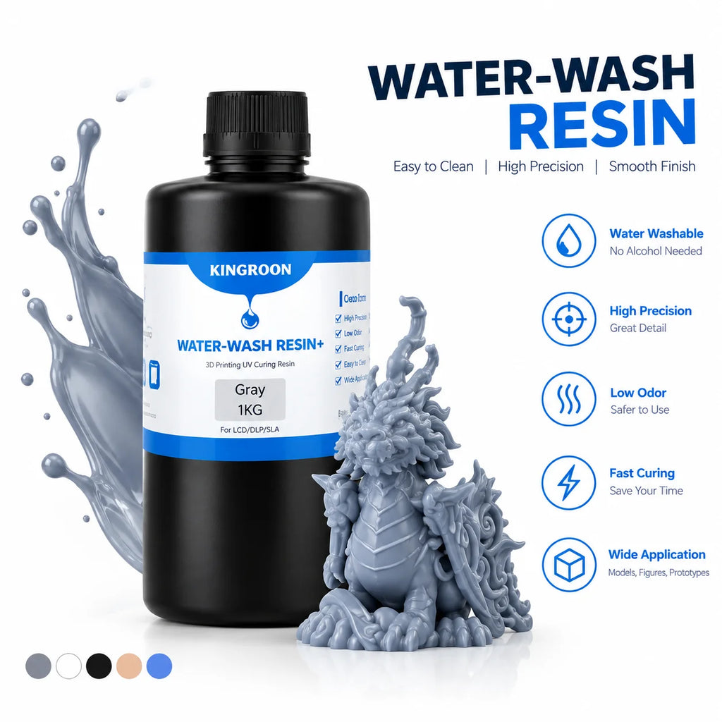 2026 NEW Water-Washable 3D Standard Photopolymer Resin Low Odor Low Viscosity LCD 3D Printing Resin for LCD 3D Printer