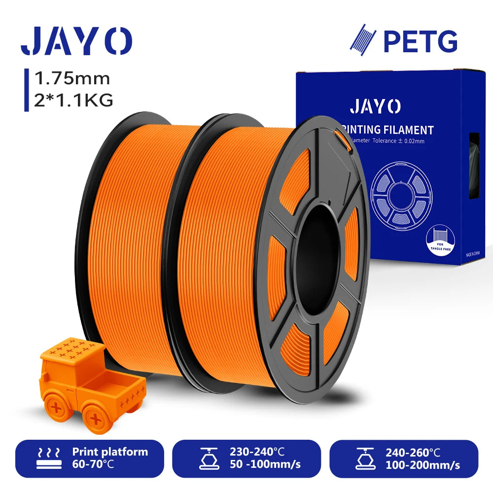 JAYO 3D Printer PLA/PETG/PLA+ /PLA META /SILK/ASB/TPU  Filament 1.75mm 2Roll 1.1KG/0.65KG 3D Printer Filament for 3D Printer