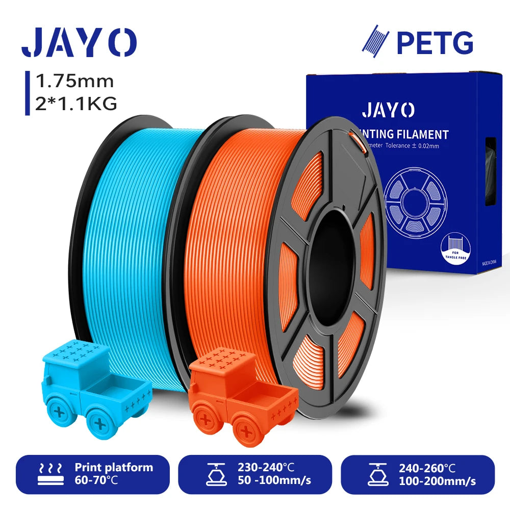 JAYO 3D Printer PLA/PETG/PLA+ /PLA META /SILK/ASB/TPU  Filament 1.75mm 2Roll 1.1KG/0.65KG 3D Printer Filament for 3D Printer