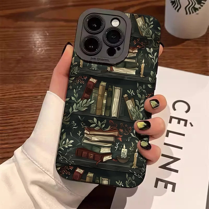 Creative Beautiful Book Pattern Phone Case For iPhone 11 12 13 14 15 16 17 Air 18 Pro Max 16E 7 8 Plus X XR XS Shockproof Cover