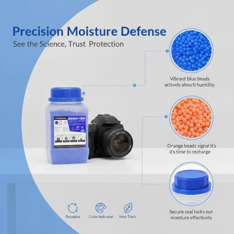 3D Printer Filament Silica Gel Desiccant Reusable Color Changing 400g Easy to Regenerate for Daily 3D Printing Use