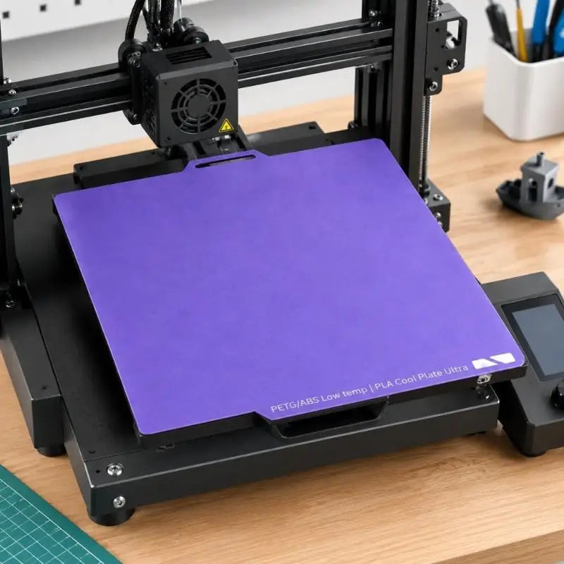 3D Printer Cool Build Plate with Smooth Front and Back Printing Areas, Room-Temperature Printing Support and Gentle Bending H8WD