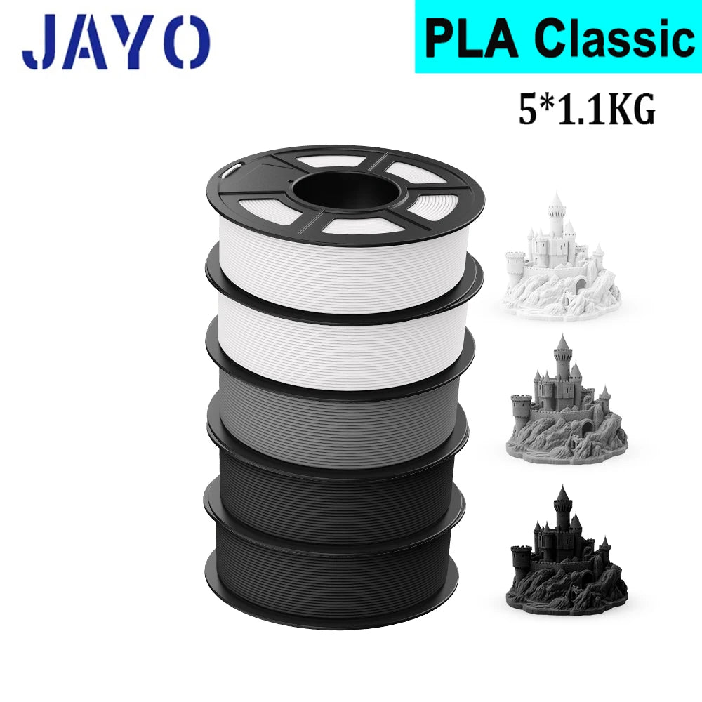 JAYO 5Rolls PLA/PLA Plus/petg/ABS/TPU/PLA meta/PLAYG/HS-PLA 3D Printer Filament 1.75mm FDM 3D Printer Materials for 3D Printer