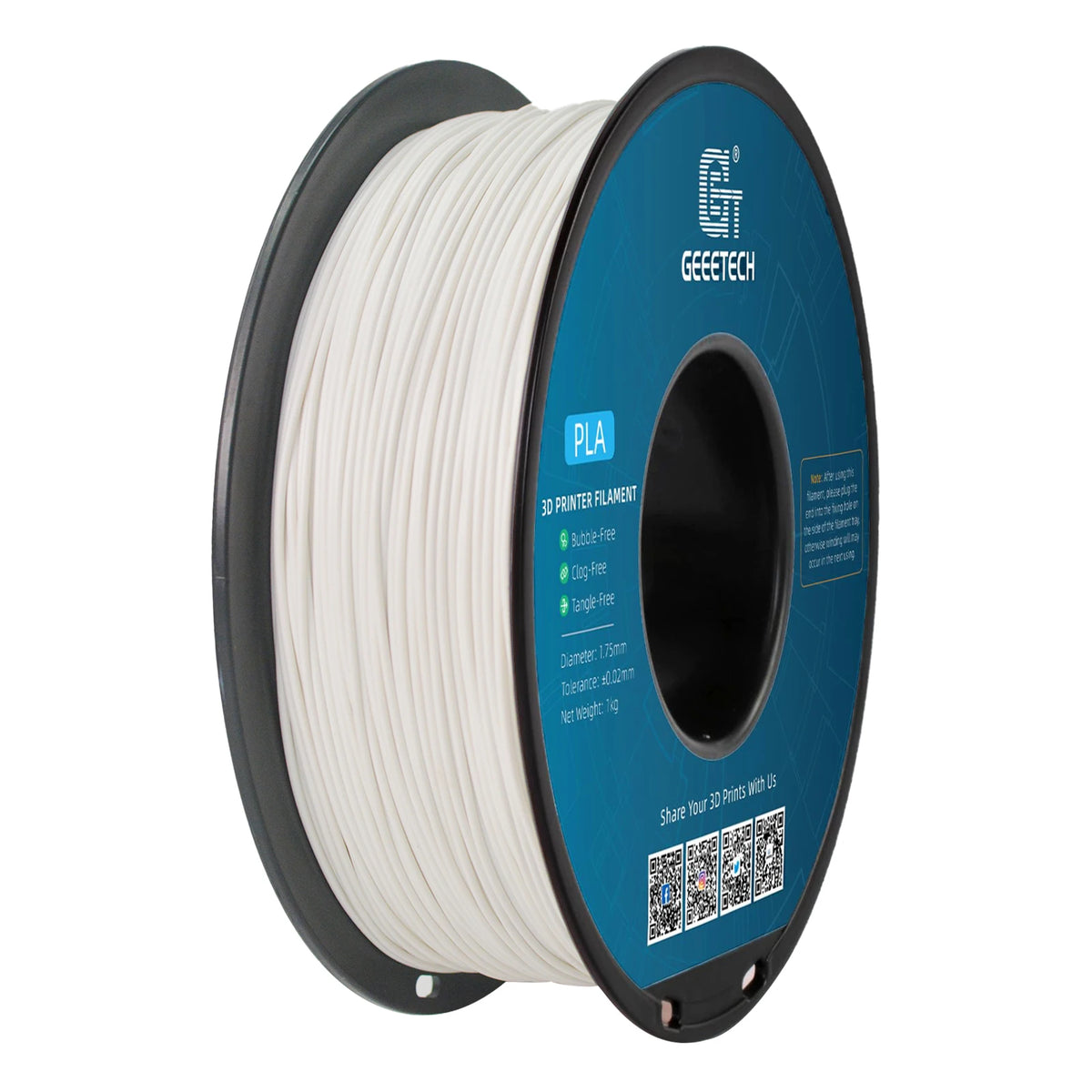 Geeetech Standard PLA Filament 1kg 1.75mm 3D Printer Plastic Material, Accuracy 0.03mm, Fit Most FDM Printer