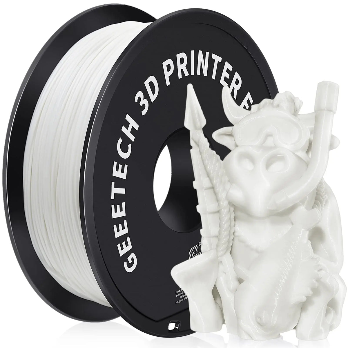 Geeetech ABS+ 3D Filament 1.75mm 1KG Plastic 3D Printer Material, Tangle-Free, Non-Toxic, Vacuum Packaging White Blac Redk BLue