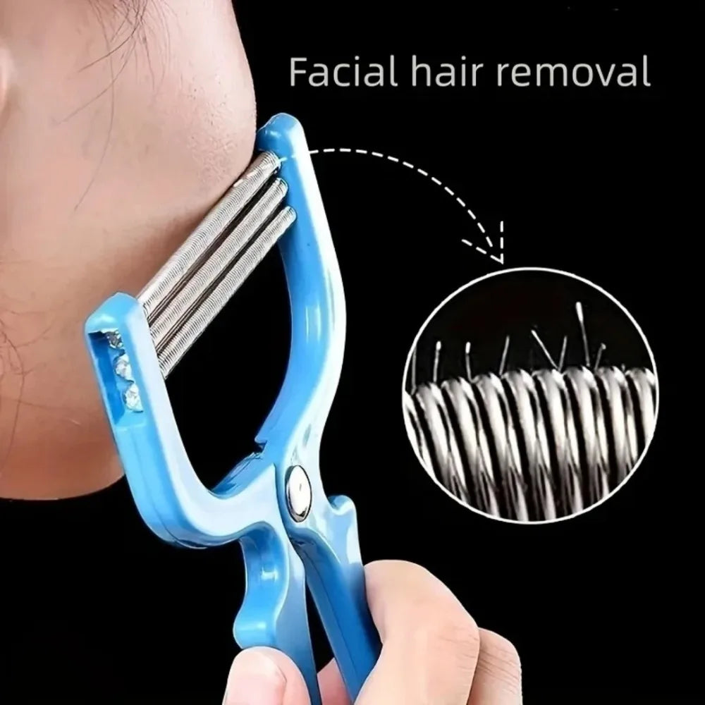 Safety Facial Hair Removal Device for Facial and Lip Hair Portable Painless Handheld Spring Bend Color Beauty Hair Removal Tool