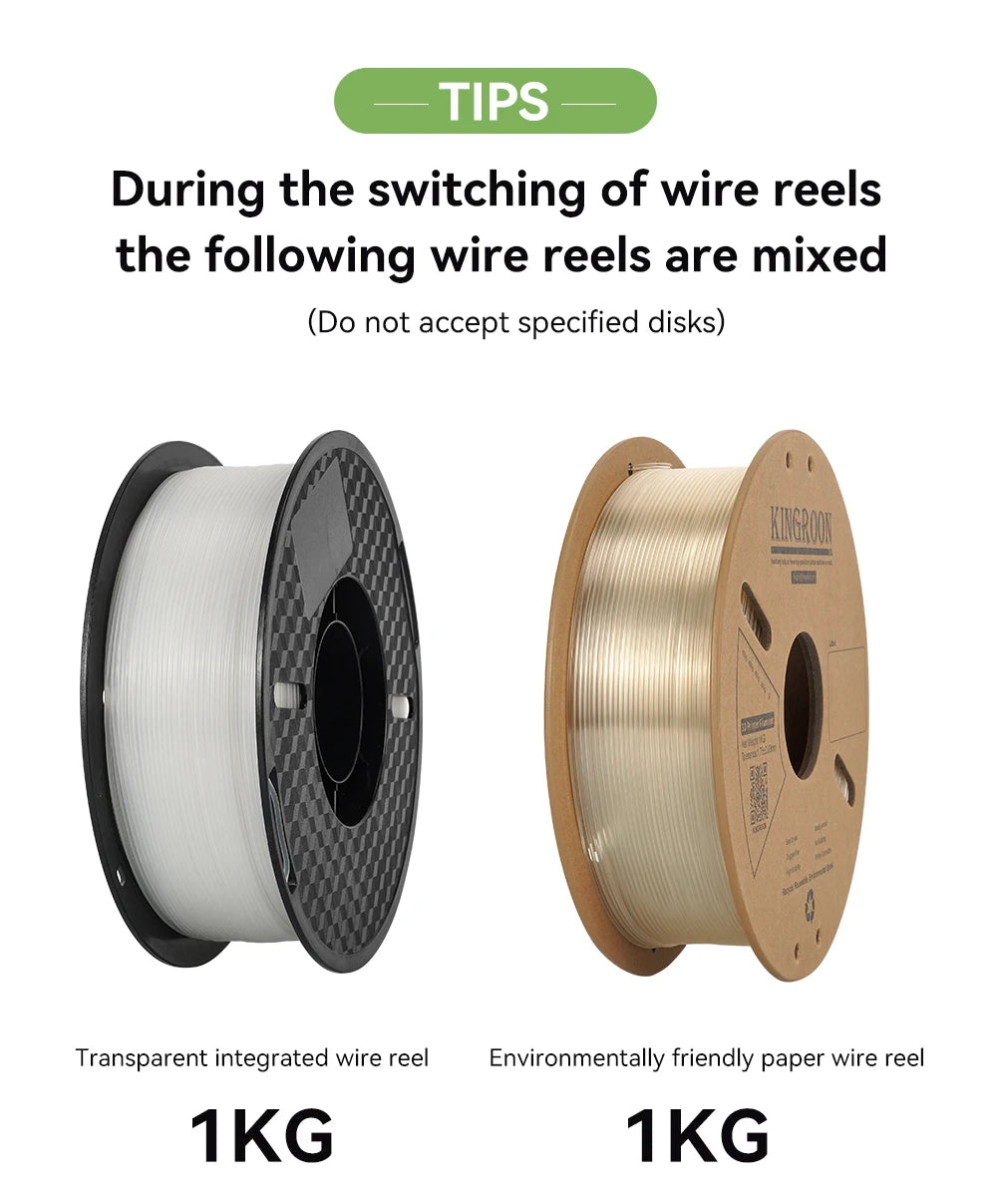 KINGROON PLA Filament 1.75mm 3D Printer Filament 5/10Rolls 3D Printing Plastic Material 100% No Bubble for FDM 3D Printer MIX