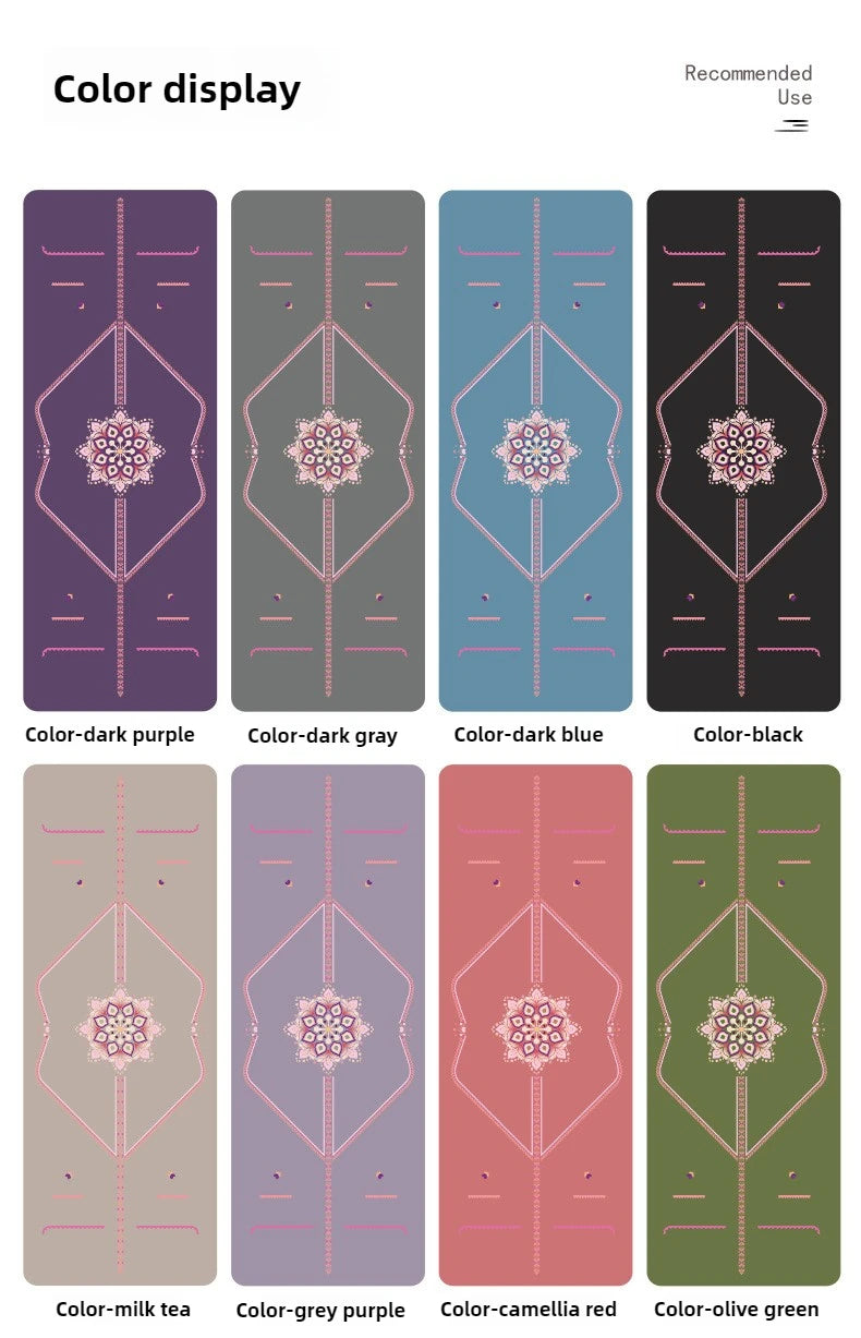 Lezyan Newest Non-slip PU Natural Rubber Yoga Mat Thick Sweat Absorption Grip Exercise Shock Absorption Workout Fitness Gym