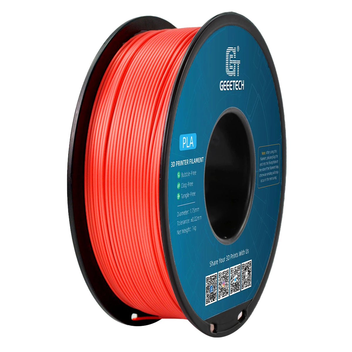 Geeetech Standard PLA Filament 1kg 1.75mm 3D Printer Plastic Material, Accuracy 0.03mm, Fit Most FDM Printer