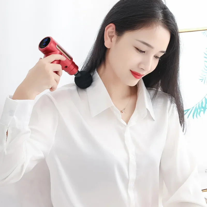 Mini Electric Fascia Gun, Portable Handheld Muscle Relaxer, 6-speed Massage Gun for Full Body Massage and Soreness Relief