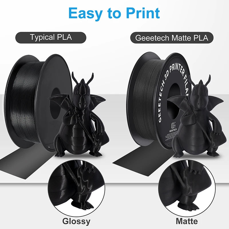 Geeetech 3d printer Filament Matte PLA Plastic 1kg 1.75mm,Tangle-Free, 3d printing consumables, vacuum packaging,fast shipping