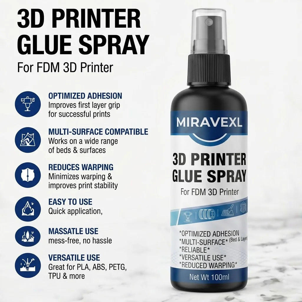 3D Printer Anti-Warp Spray, High Adhesion Model Fixing Spray, Easy Peeling No Residue, Suitable For PLA ABS Resin Printing