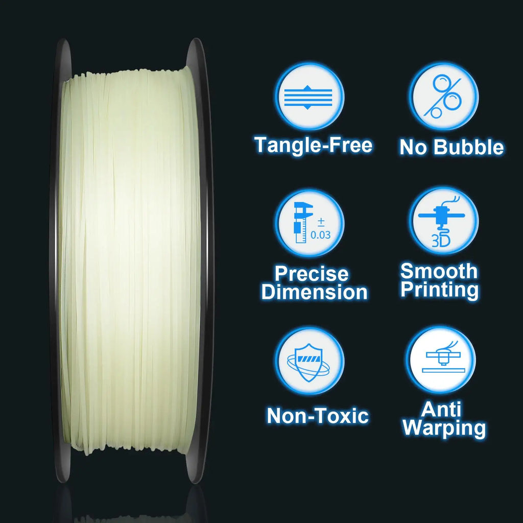 GEEETECH Glow PLA 1.75mm 1kg Glow in Dark for 3D Printing Night Light Luminous 8 Colors 3D Printer Material, Oversea Warehouse