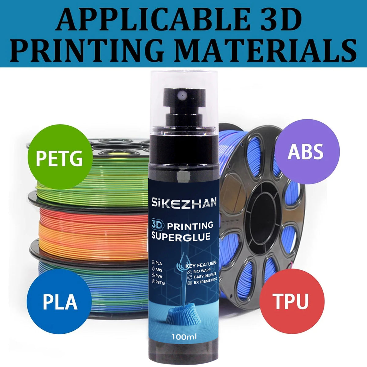 3D Printing Bed Glue, Build Plate Adhesion Booster, Reduce Warping, Easy Part Removal, Compatible with PLA ABS PETG, Glass/PEI