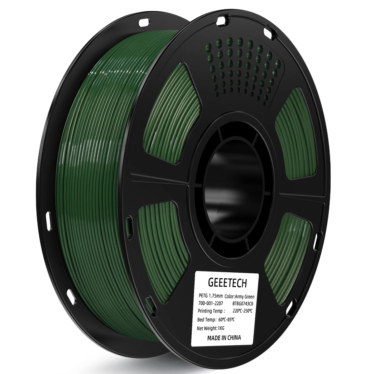 GEEETECH 1kg 1.75mm 1KG(2.2LBS) Pure PETG, 3D Printer Filament, Vacuum Packaging, Tangle-Free, 3D Printing Materials