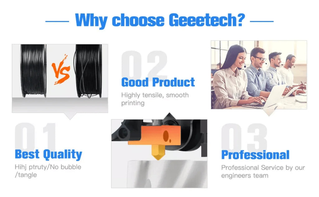 Geeetech Standard PLA Filament 1kg 1.75mm 3D Printer Plastic Material, Accuracy 0.03mm, Multiple Colour, Fit Most FDM Printer