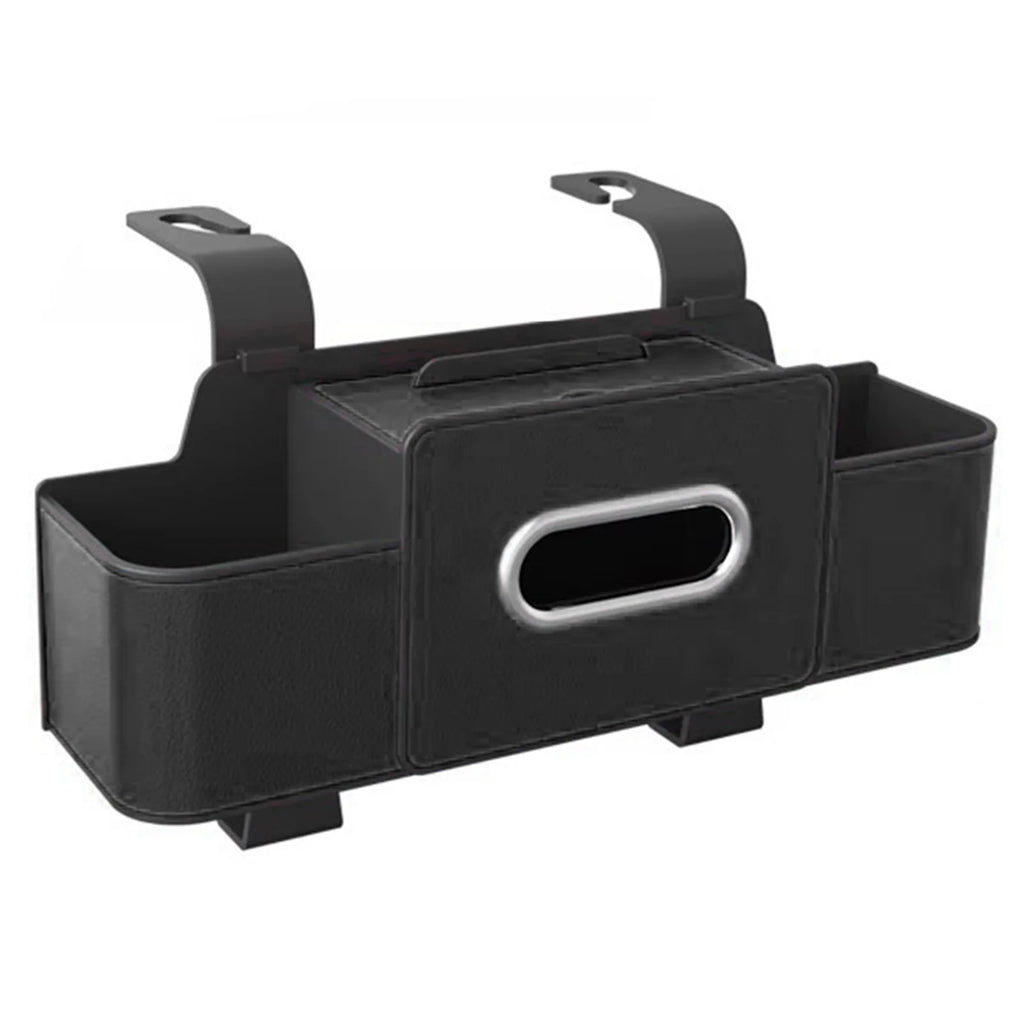 Car Seat Organizer with Tissue Box & 2 Cup Holder Car Backseat Hanging Storage Box for Snacks/Drinks Universal Stowing Tidying
