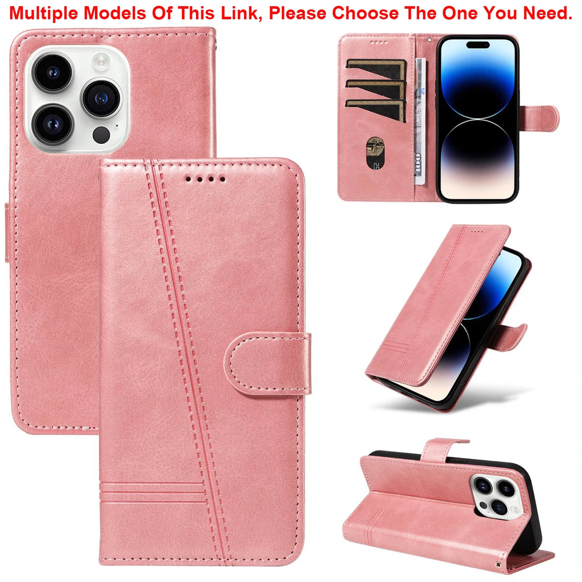 Leather Wallet Phone Case For iPhone 16e 16 Pro Max 15 14 13 Mini 12 11 X XS XR SE2 SE3 8 7 6s Plus Flip Card Slot Holder Cover