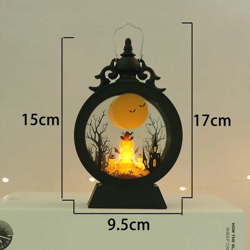 Halloween LED Wind Night Light Portable Pumpkin Ghost Lantern Bar Desktop Ornament Halloween Decor Props Party Supplies DeskLamp