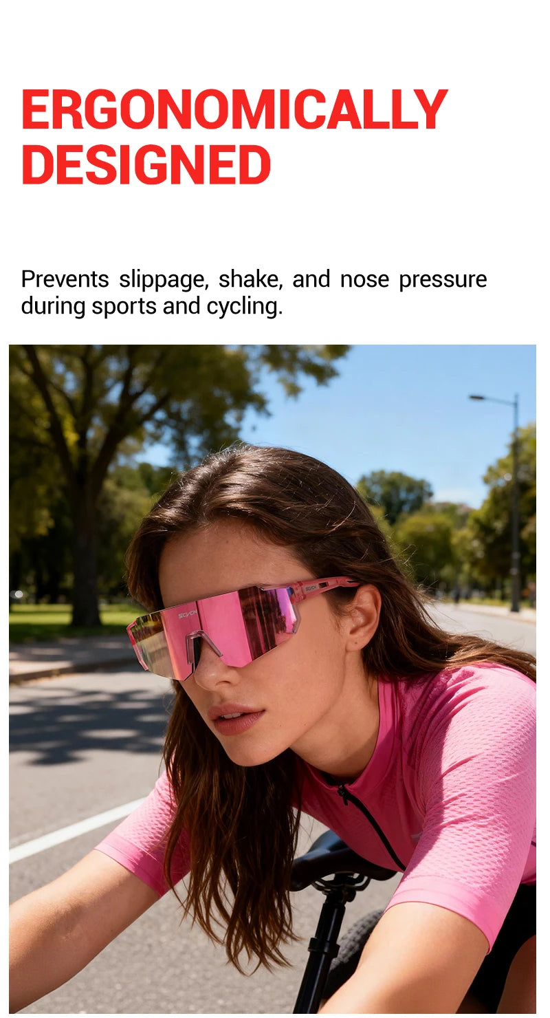 SCVCN Sweet Pink Bike Cycling Glasses Bicycle Photo Accessories Golf Eyepieces Camping Sunglasses UV400 Outdoor Sports Equipment