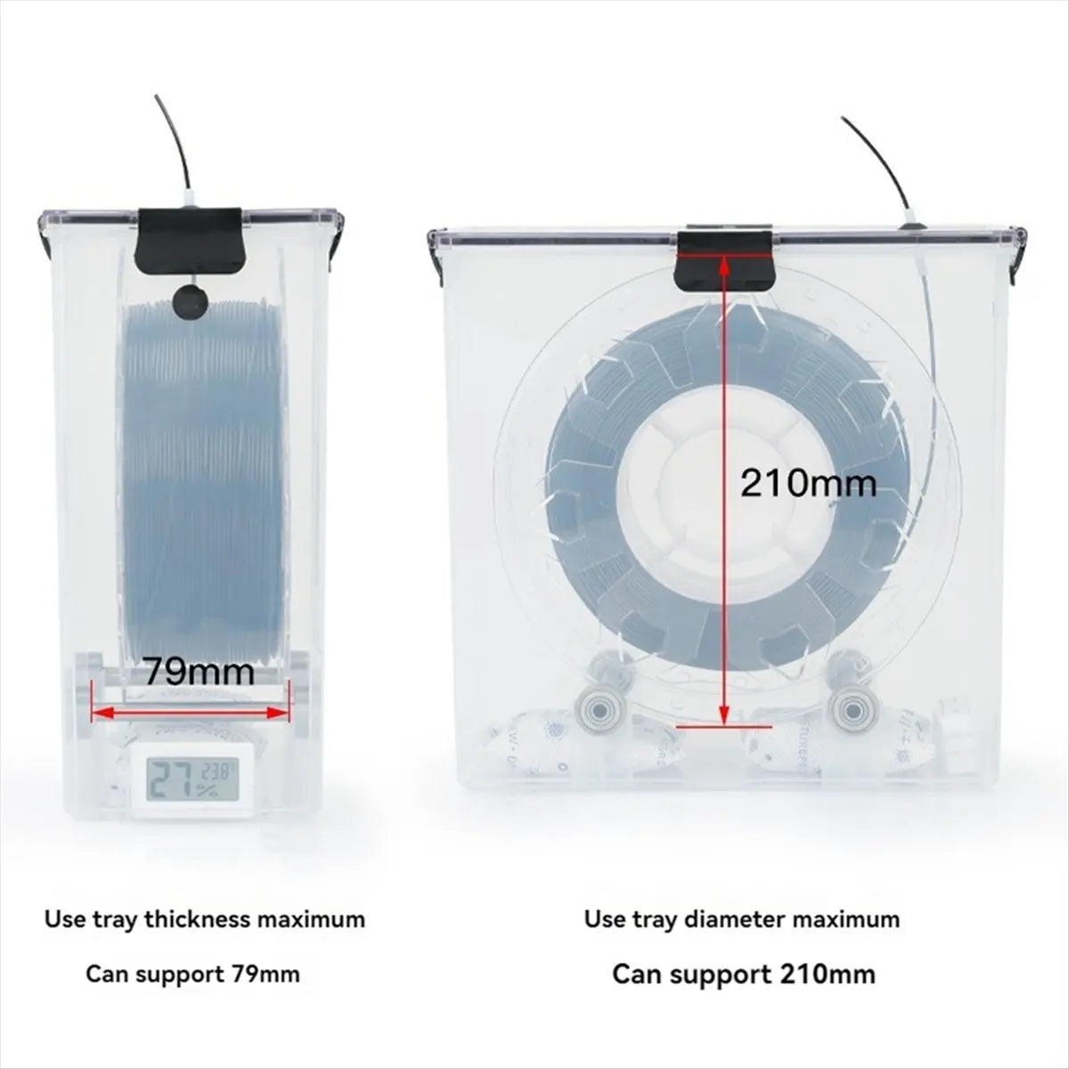 ✤3D Printer Filament Dry Box Storage Hot-Air Heating Storage Printing Material Box Holder Moisture-Resistant for All FDM