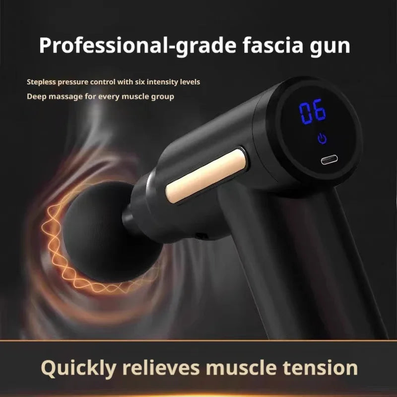 Mini Electric Fascia Gun, Portable Handheld Muscle Relaxer, 6-speed Massage Gun for Full Body Massage and Soreness Relief