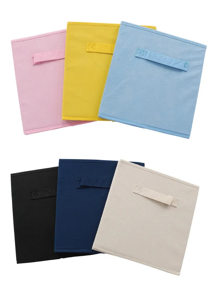 26x26x28cm Cubes Bins Pure Color Non Woven Square Storage Box Clothes Toys Sundries Storage Box Wardrobe Drawer Organizer