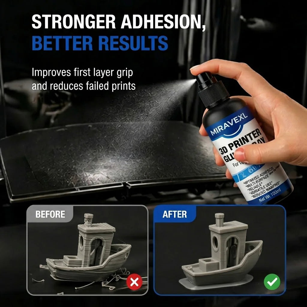 3D Printer Anti-Warp Spray, High Adhesion Model Fixing Spray, Easy Peeling No Residue, Suitable For PLA ABS Resin Printing