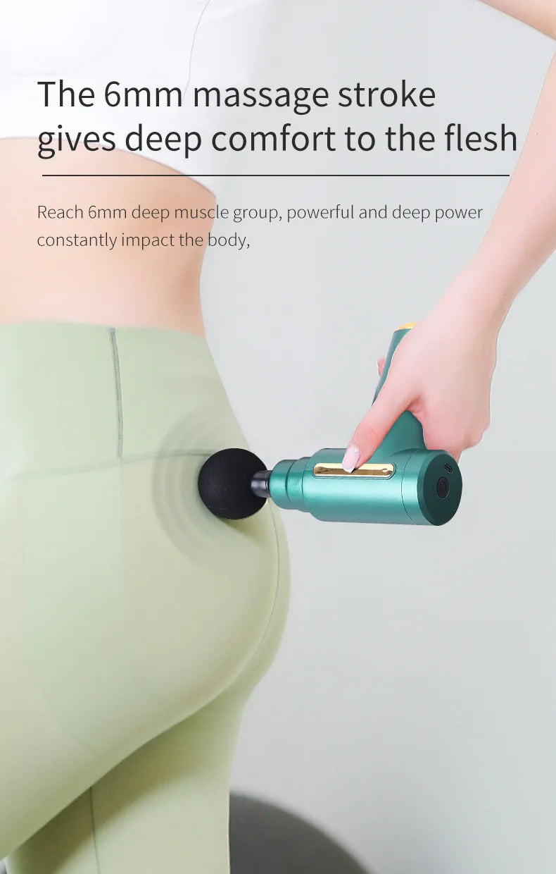 Mini Electric Fascia Gun, Portable Handheld Muscle Relaxer, 6-speed Massage Gun for Full Body Massage and Soreness Relief