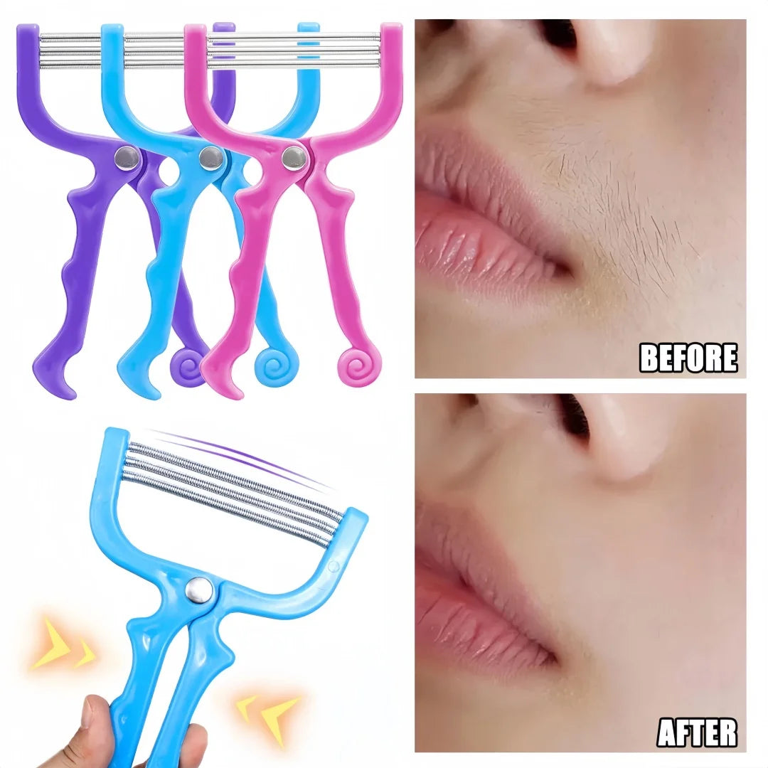 Safety Facial Hair Removal Device for Facial and Lip Hair Portable Painless Handheld Spring Bend Color Beauty Hair Removal Tool