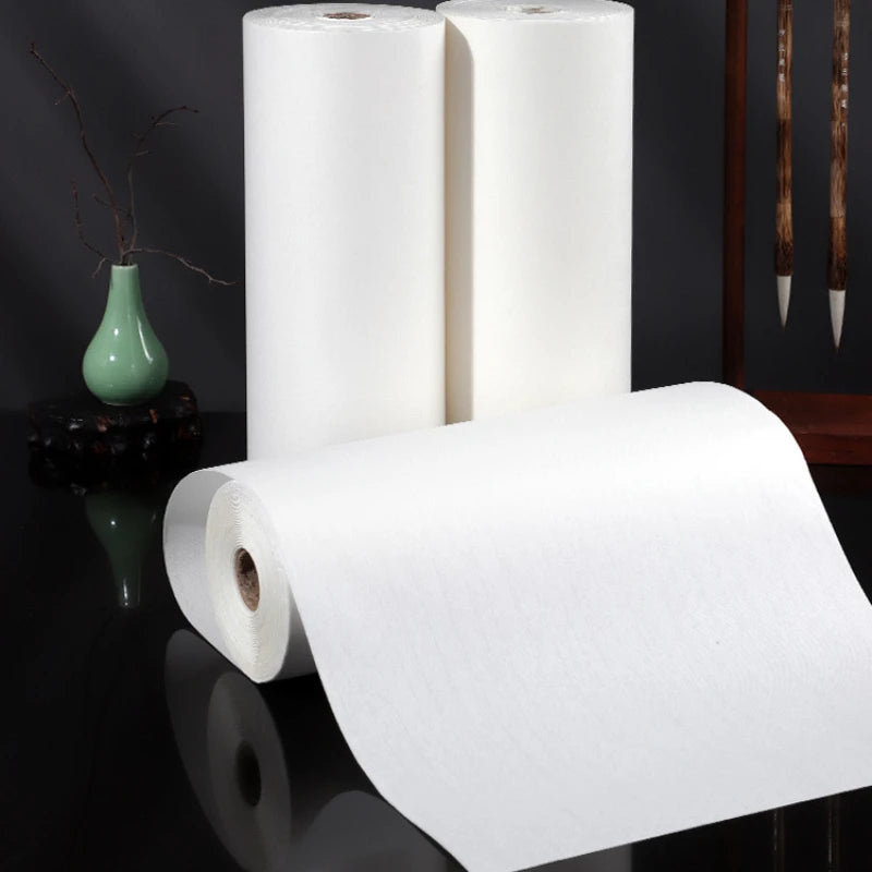 Long Rolling Thicken Rice Paper Raw Half-ripe Xuan paper Calligraphy Chinese Painting Creation Practice Papier White Rijstpapier