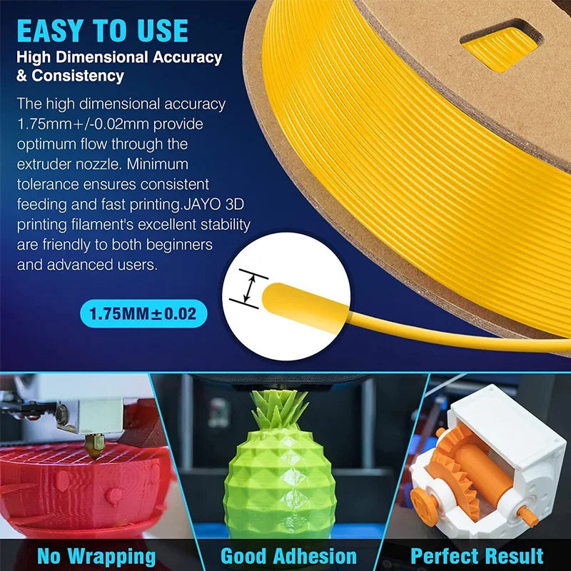 JAYO 3D Printer PLA/PETG/PLA+ /PLA META /SILK/ASB/TPU  Filament 1.75mm 2Roll 1.1KG/0.65KG 3D Printer Filament for 3D Printer