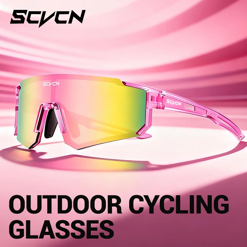 SCVCN Sweet Pink Bike Cycling Glasses Bicycle Photo Accessories Golf Eyepieces Camping Sunglasses UV400 Outdoor Sports Equipment