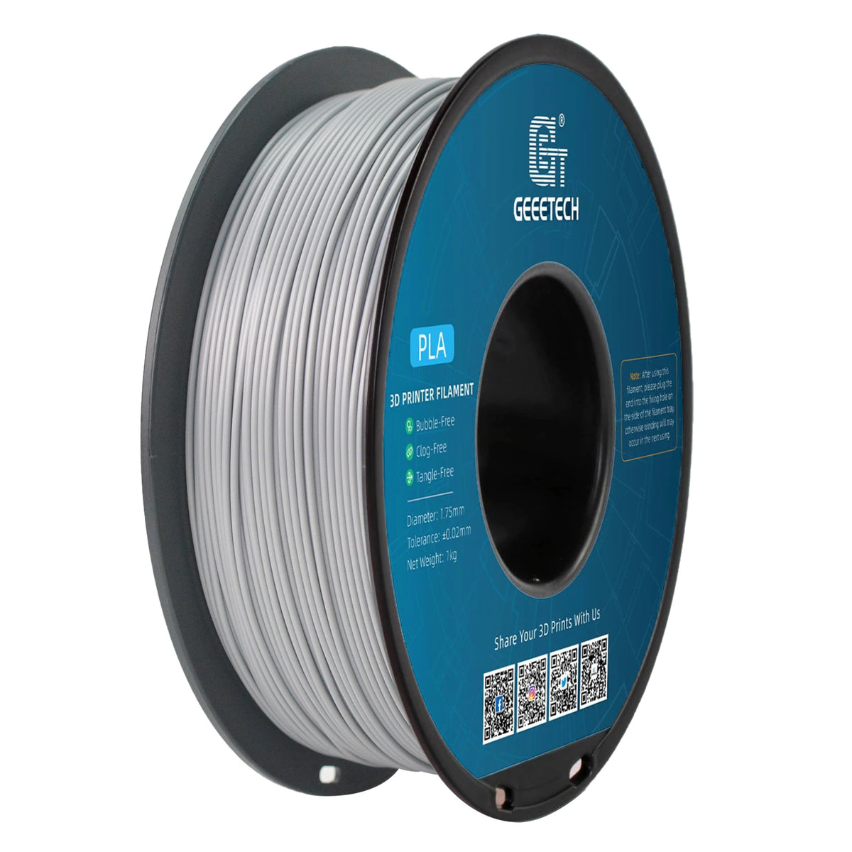 Geeetech Standard PLA Filament 1kg 1.75mm 3D Printer Plastic Material, Accuracy 0.03mm, Fit Most FDM Printer