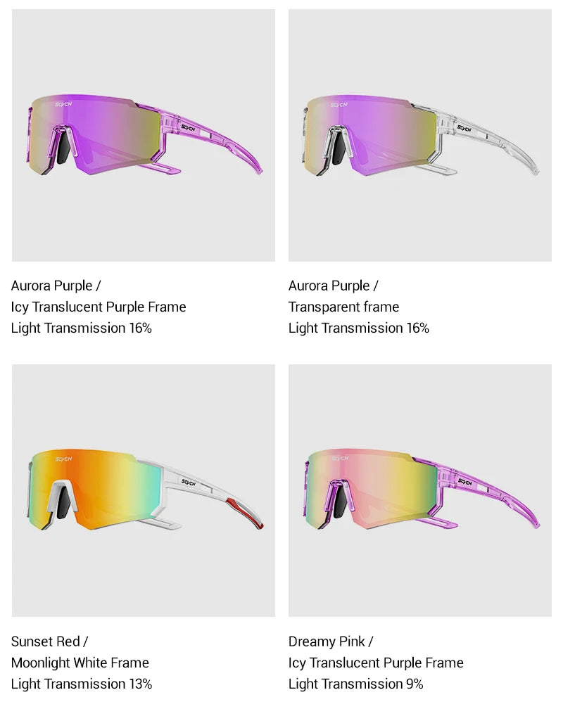 SCVCN Sweet Pink Bike Cycling Glasses Bicycle Photo Accessories Golf Eyepieces Camping Sunglasses UV400 Outdoor Sports Equipment