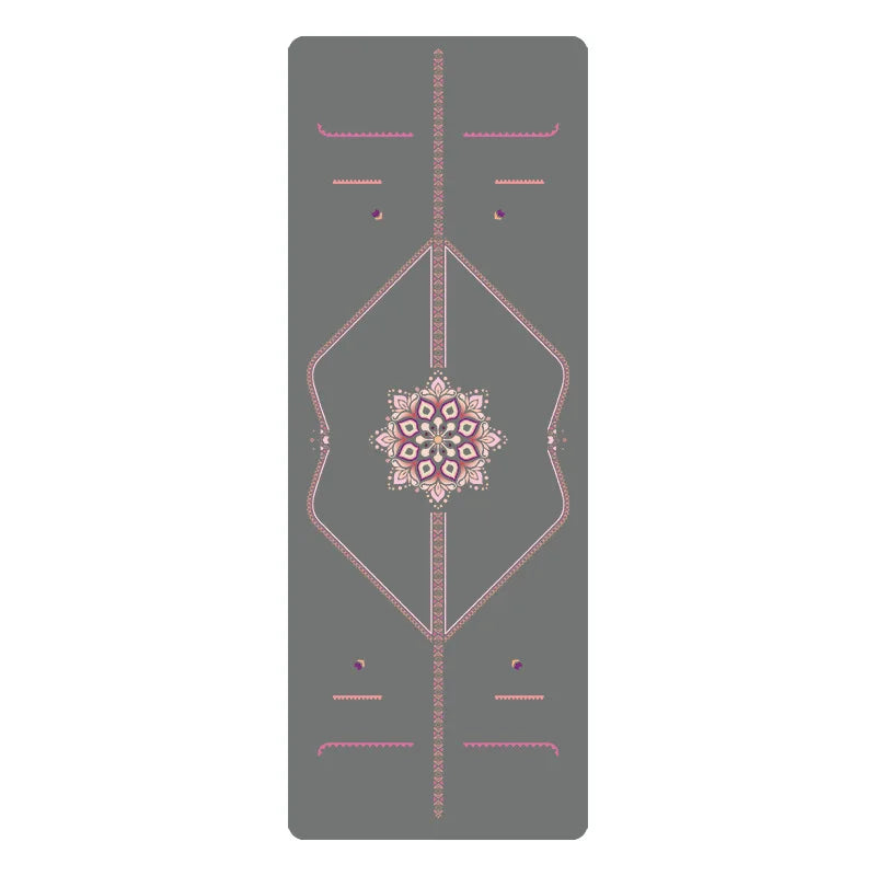 Lezyan Newest Non-slip PU Natural Rubber Yoga Mat Thick Sweat Absorption Grip Exercise Shock Absorption Workout Fitness Gym