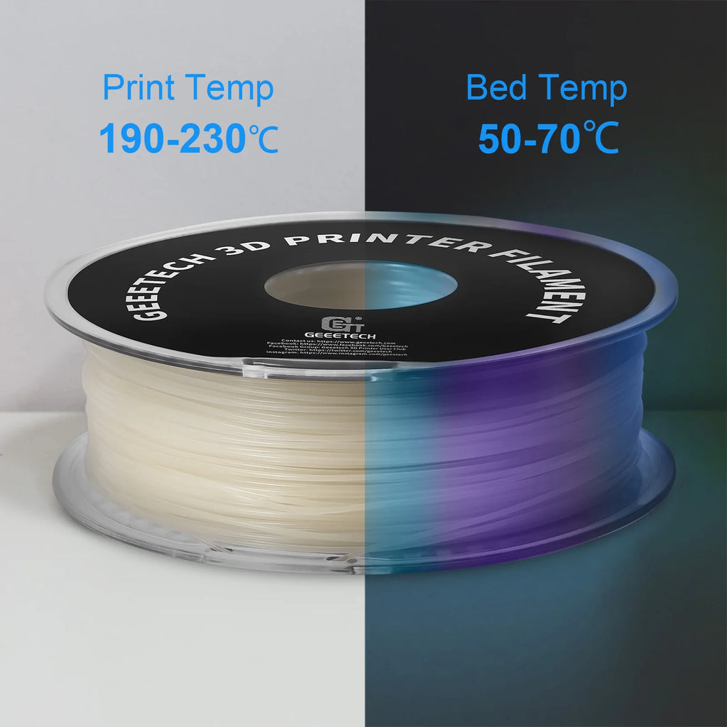 GEEETECH Glow PLA 1.75mm 1kg Glow in Dark for 3D Printing Night Light Luminous 8 Colors 3D Printer Material, Oversea Warehouse