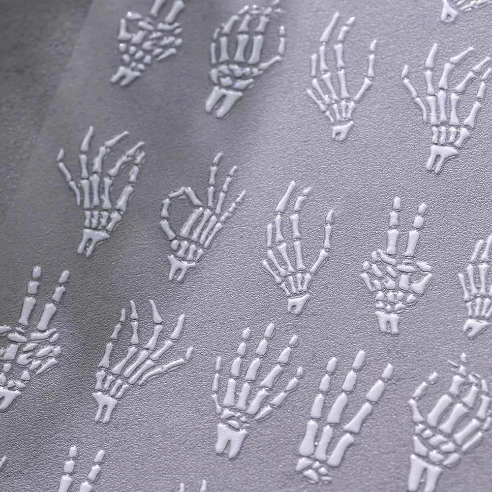 1pcs 5D Black Halloween-Themed Nail Stickers Bat/Ghost Face/Pumpkin/Skull/Spider Pattern Self-adhesive Sliders DIY Nail Supplies