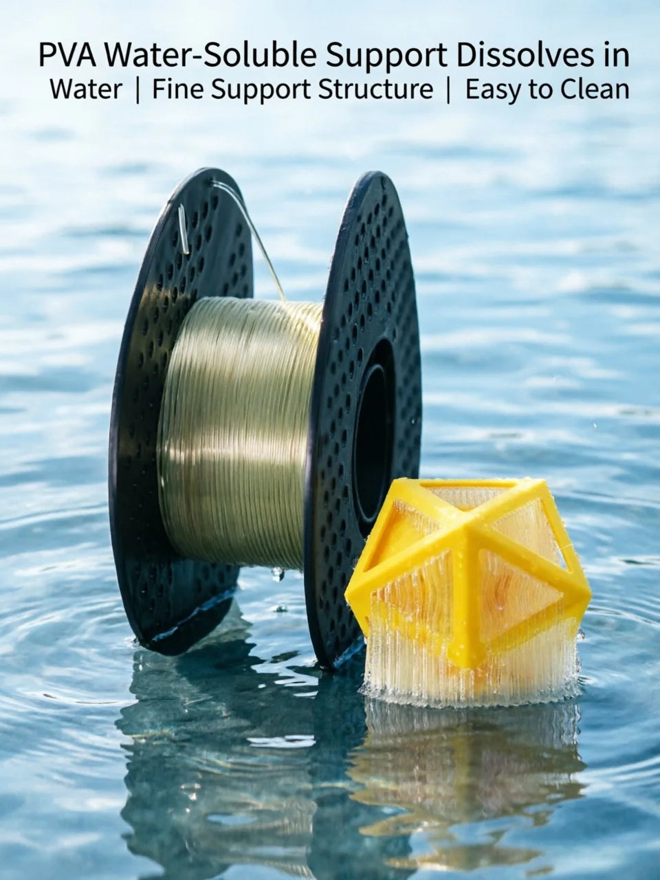 500G PVA 3D Printer Filament Water-Soluble Support Material, Compatible with PLA/PETG, Ideal for Complex Models,