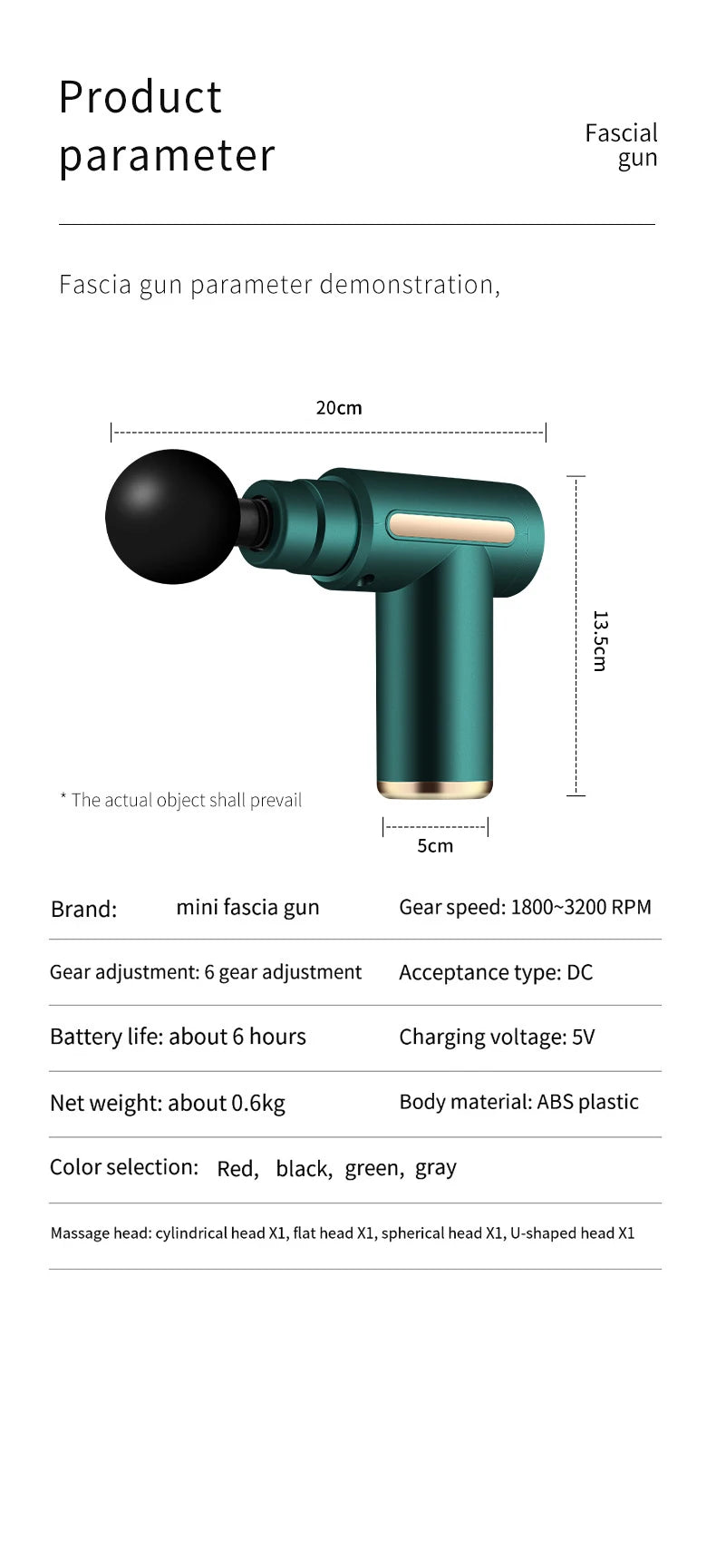 Mini Electric Fascia Gun, Portable Handheld Muscle Relaxer, 6-speed Massage Gun for Full Body Massage and Soreness Relief